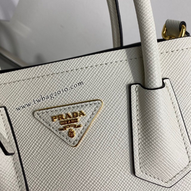 Prada專櫃新款迷你號DoubleBagmini號購物袋 1BG443 普拉達粗十字紋牛皮手提女包 csp1103